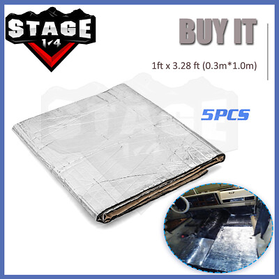 #ad 5PCS Heat Faring Shield Thermal Sound Insulation Proofing Deadener Mat For Honda