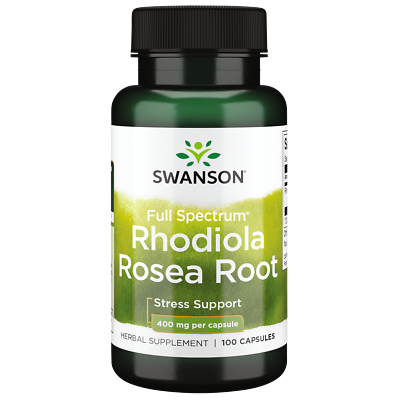 #ad Swanson Full Spectrum Rhodiola Rosea Root Energy Stress Help 400 mg 100 Caps