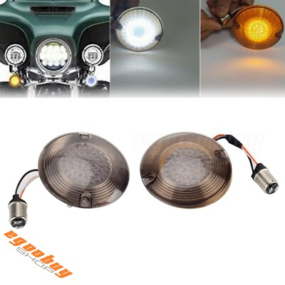 3quot; 1157 Flat LED Turn Signals Light Inserts For Road King Road Electra Glide
