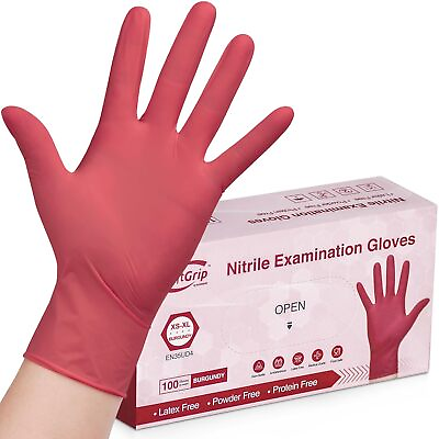 #ad 100pc Disposable Nitrile Exam 3 mil Latex Free Medical Cleaning Food Safe Gloves