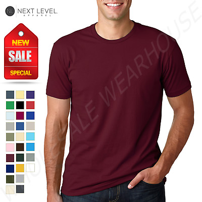 #ad NEW Next Level 100% Cotton Men#x27;s Premium Fitted Crew Neck XS XL T Shirt R 3600