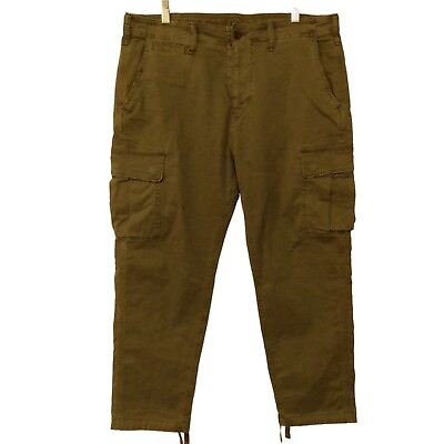 #ad American Eagle cargo pants mens 36x30 olive green stretch twill straight leg