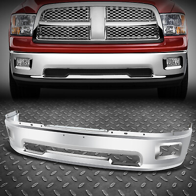 #ad For 09 12 Dodge Ram 1500 Chrome Steel Front Bumper Face Bar w Fog Light Holes