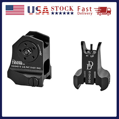 #ad Tactical Flip up Low Profile Metal Sight Folding Iron Sights Front and Rear Set