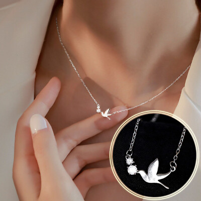 #ad Cute Necklace Clavicular chain Temperament Flying Pigeon Female diamond pendant