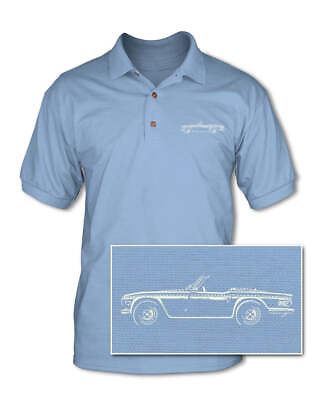 #ad Triumph TR6 Convertible Adult Pique Polo Shirt Side View