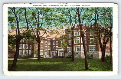 #ad Missouri Hall Christian College Columbia Missouri Vintage Postcard APS14