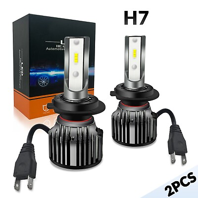 #ad 2× LED Headlight High Low Beam Kit H7 Bulbs Super Bright 6500K Plug amp; Play