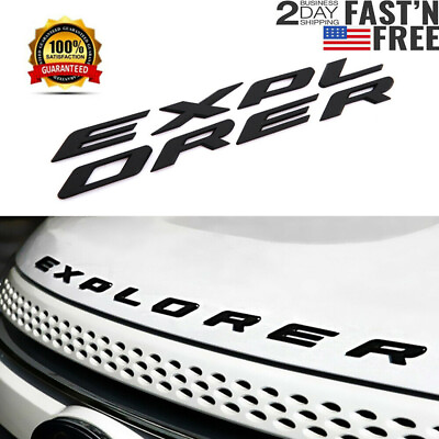 #ad Matte Black Hood Emblem Letters Sport Logo For 2011 2020 2021 Explorer² US
