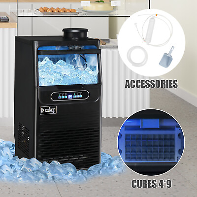 #ad ZOKOP 90lbs Built in Commercial Home Bar Service Ice Maker Cube Machine Electric
