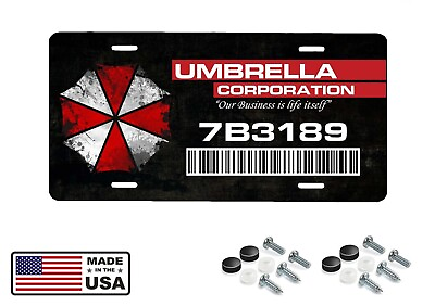 #ad New Custom Resident Evil Umbrella Corporation Vanity License Plate Car Tag