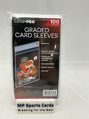 #ad 1 Ultra Pro Graded Card Sleeves 100ct Great Fit for SGC amp; Beckett Slabs