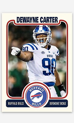 #ad Dewayne Carter Buffalo Bills ACEO Custom Football Card 2024 NFL Draft