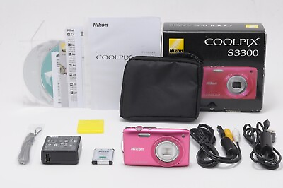 #ad MINT Box Nikon COOLPIX S3300 Pink 16.0MP Compact Digital Camera JAPAN #147