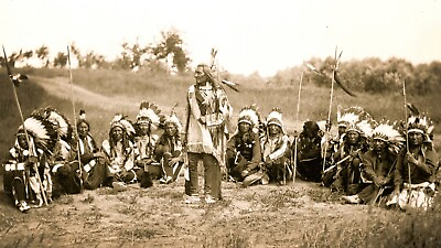 #ad Native American Indian Treaty Talks In Dakota Vintage 8 x 10  photo 1890s