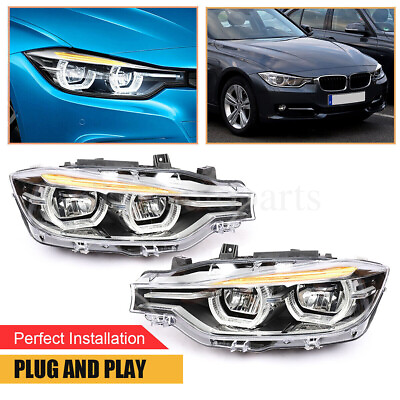 #ad For 13 15 BMW F30 F35 3 series LED replace halogen Projector HeadLamps set