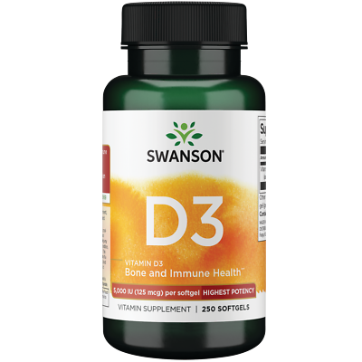 #ad Swanson Highest Potency Vitamin D 3 Softgels 5000 IU 250 Count