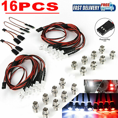 16pcs RC 1 10 Scale Police LED Light Bar Kit for Traxxas HSP Tamiya Redcat RC4WD