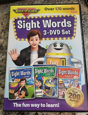 #ad ROCK N LEARN ROCK N LEARN SIGHT WORDS 3 DVD SET LEVELS 1 2 3 OVER 170 WORDS