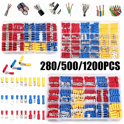 #ad #ad 1200x Assorted Insulated Electrical Connectors Terminals Kit Crimp Wire Spade