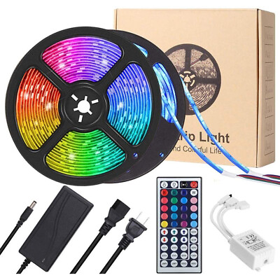 #ad Waterproof 5050 RGB LED 32FT Flexible SMD Strip Light Remote Fairy Lights Party