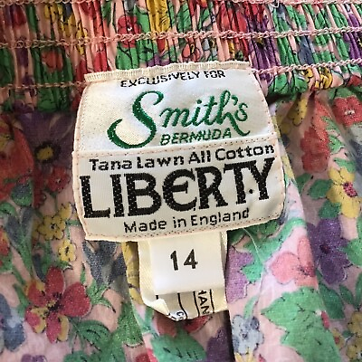 #ad Vintage Liberty Of London Skirt Tana Lawn England Floral Smiths Of Bermuda Sz 14