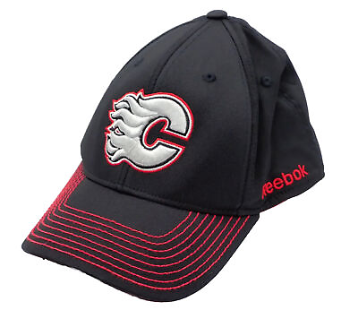 #ad Calgary Flames Reebok M433Z NHL Hockey Playoffs Stretch Fit Cap Hat