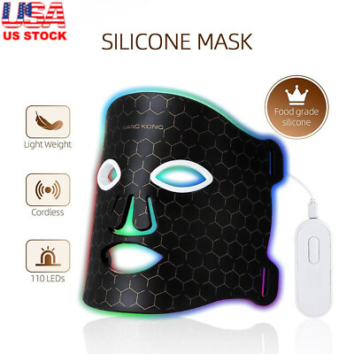 #ad Silicon 7 Colors LED Light Face Mask Phototherapy Anti Ageing Facial Mask