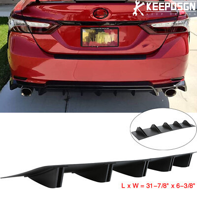 #ad For Toyota Camry Rear Lip Bumper Diffuser Shark Fin Spoiler Wing Lip Splitter