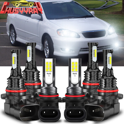#ad for Toyota Corolla 2008 2007 2006 2005 Bulbs LED Headlight High LowFog Light