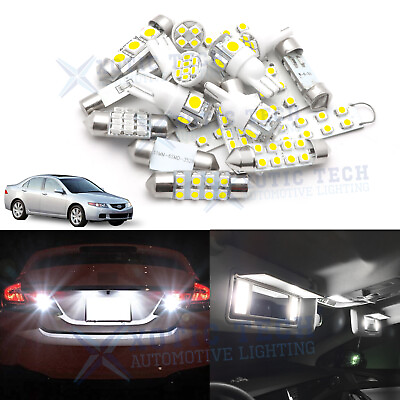 #ad #ad 10x White LED Interior Package Reverse License Light Kit For Acura TSX 2004 2008