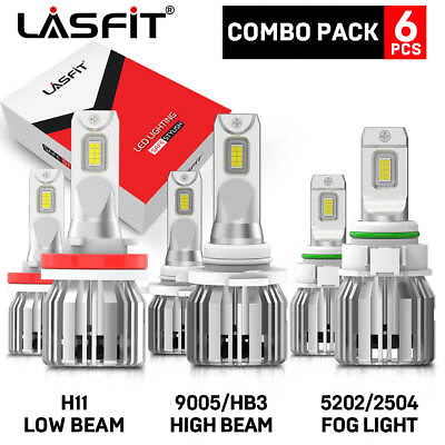 LASFIT H11 9005 LED Headlight5202 Fog Light for GMC Sierra 1500 6000K 2007 2013