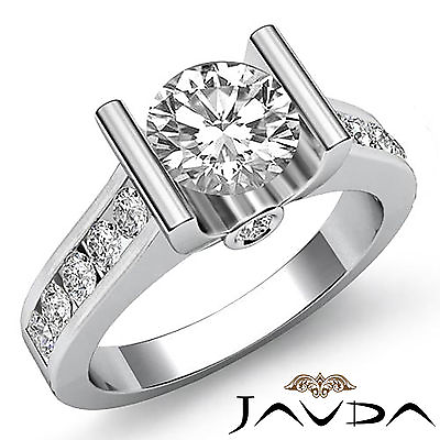 #ad Round Diamond Bar Channel Set Wedding Engagement Ring Platinum GIA H VS2 1.5Ctw