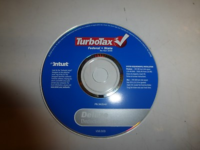 1 CD 2006 TURBOTAX Deluxe Personal Tax Software Federal and State B310