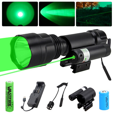 #ad Red Green LED Flashlight Weapon Torch Predator Varmint Hog Hunting Light Mount