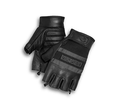 #ad Harley Davidson Men#x27;s Centerline Fingerless Gloves Black 98250 13VM