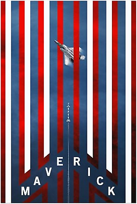 #ad Top Gun Maverick Top Gun 2 Red White And Blue Movie Poster 2022