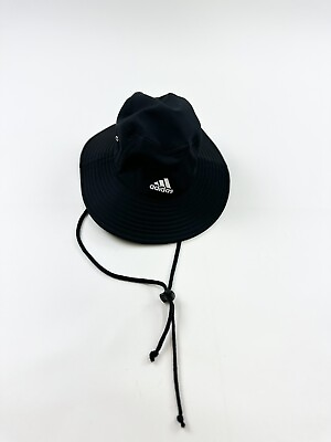 #ad Adidas Originals Boonie Hat OSFM Black Drawstring Zipper Pocket Bucket Utility