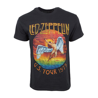 #ad LED ZEPPELIN MENS 1975 US TOUR T SHIRT ORIGINAL AND AUTHENTIC LICENSE SHIRT NEW