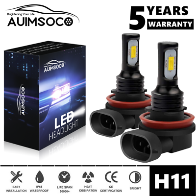 H11 LED Headlight Super Bright Bulbs Kit 6000K White 330000LM HIGH LOW BEAM
