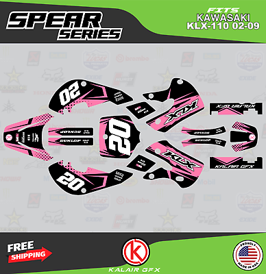 #ad Graphics Kit for Kawasaki KLX110 2002 2009 KLX 110 Spear Series Pink