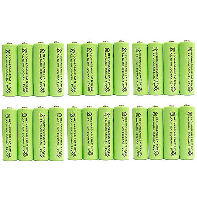 #ad 24 x AA 3000mAh Ni Mh 1.2V rechargeable battery Cell for MP3 RC Green US Stock