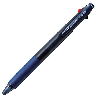 #ad Ballpoint Pen Jetstream 3 Color Black Red Blue Ink 0.7mm Transparent Navy ...