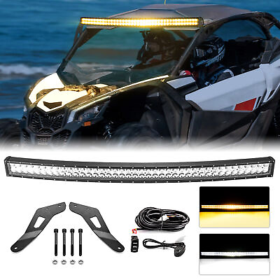 #ad #ad Strobe Amber White 52#x27;#x27; LED Light BarRoof MountWire For 17 Can Am Maverick X3