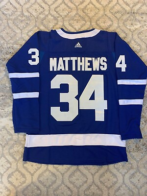 #ad Auston Matthews Home Blue Toronto Maple Leafs Jersey Men#x27;s M XXL New