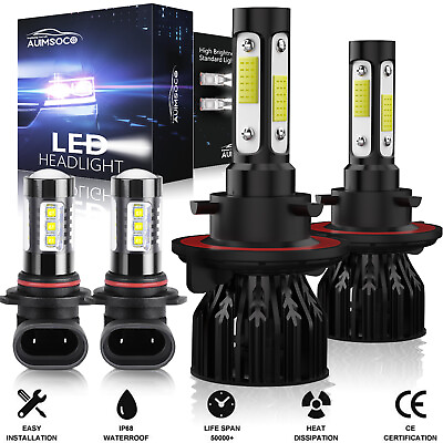 #ad For Jeep Liberty 2008 2012 S2 LED Headlight Hi Lo Fog Light 4 Bulbs Combo kit
