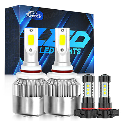 #ad LED For JEEP Cherokee 2014 2015 Headlight Kit 9012 6000K White Bulbs Hi Low Beam