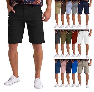 #ad Mens Stretch Chino Casual Slim Fit Golf Summer Beach Comfort Shorts Half Pants