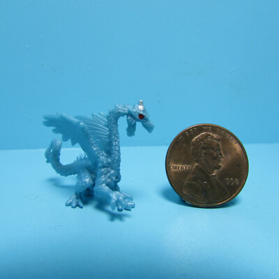 #ad Dollhouse Miniature Plastic Rubber Light Blue Ice Dragon MUL6039