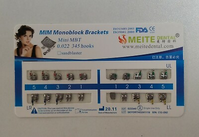 #ad #ad Dental Orthodontic Metal Bracket MIM Monoblock Mini MBT 022 345 Hooks Mesh Base